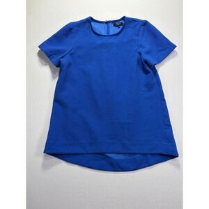 Madewell 1937 Blue‎ Textured Short Sleeve Crew Neck Shift Dress Top XS